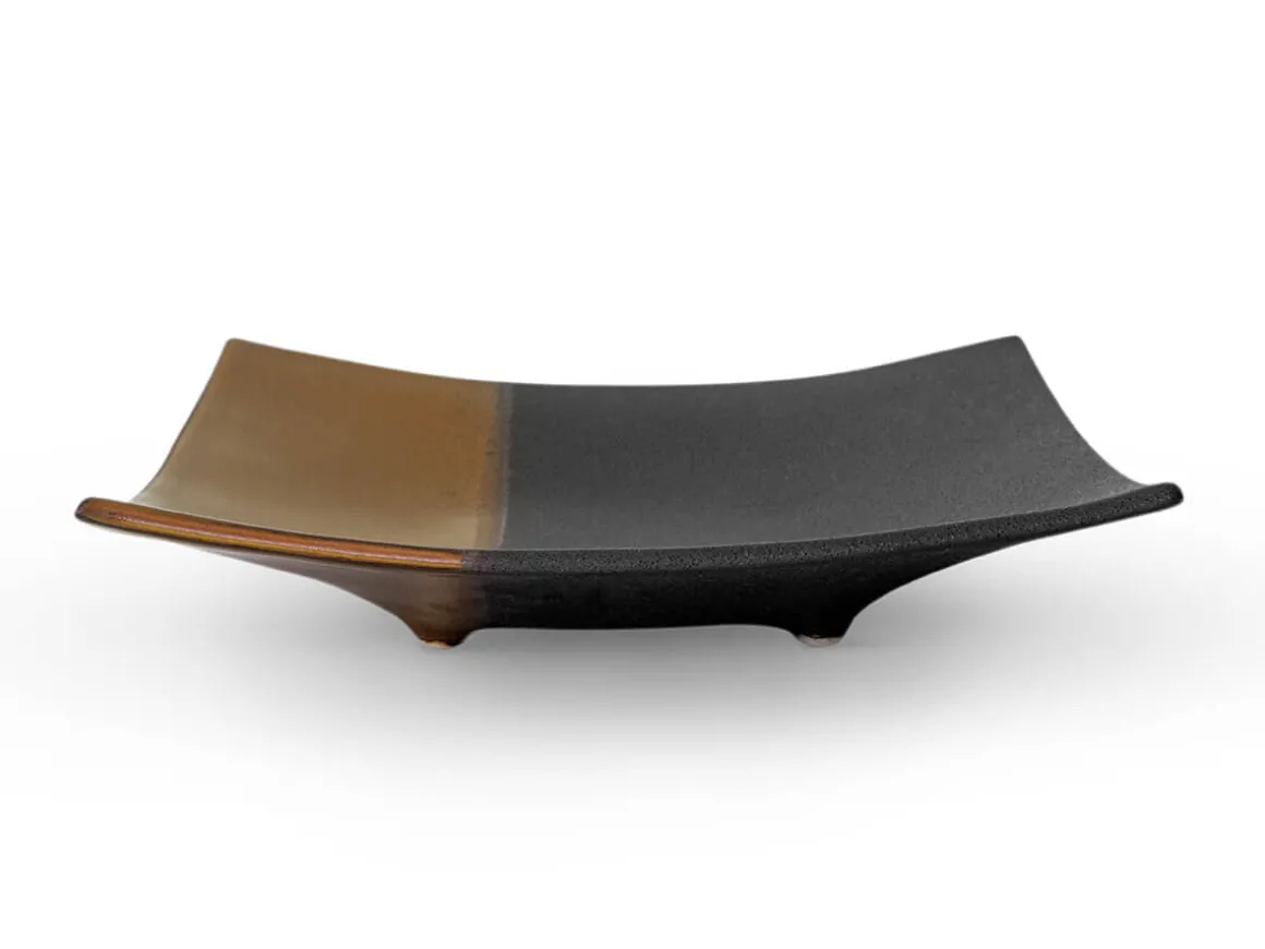 ORYOKI Sushi Teller|Japanisches Porzellan*Japanischer Teller Sou, schwarz-gold, 2 Größen