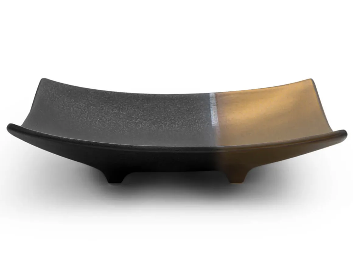 ORYOKI Sushi Teller|Japanisches Porzellan*Japanischer Teller Sou, schwarz-gold, 2 Größen