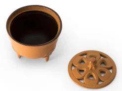 ORYOKI Räuchergefässe*Japanisches Räuchergefäß Sakura, Gusseisen orange