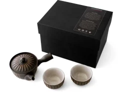 ORYOKI Japanische Teekannen|Teegeschirr*Japanisches Teeservice Kiku Kokudei, 3-teilig, Banko Yaki