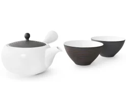 ORYOKI Japanische Teekannen|Teegeschirr*Japanisches Teeservice Sabi-sen mon, 3-teilig