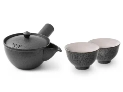 ORYOKI Japanische Teekannen|Teegeschirr*Japanisches Teeservice Siboridashi Kokurei, 3-teilig, Banko Yaki