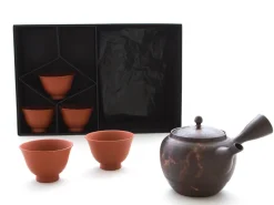 ORYOKI Japanische Teekannen|Teegeschirr*Japanisches Teeservice 6-teilig, Kyusu Tokoname Mokake