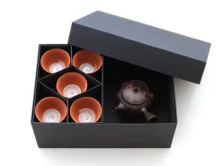 ORYOKI Japanische Teekannen|Teegeschirr*Japanisches Teeservice 6-teilig, Kyusu Tokoname Mokake