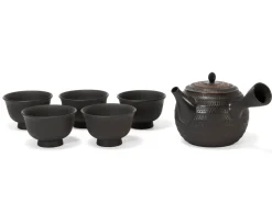 ORYOKI Japanische Teekannen|Teegeschirr*Japanisches Teeservice 6-teilig, Kyusu Tokoname Sendan Maru