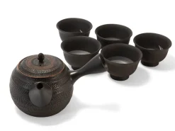 ORYOKI Japanische Teekannen|Teegeschirr*Japanisches Teeservice 6-teilig, Kyusu Tokoname Sendan Maru