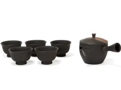 ORYOKI Japanische Teekannen|Teegeschirr*Japanisches Teeservice, 6-teilig, Kyusu Tokoname Sendan Kaku