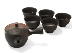 ORYOKI Japanische Teekannen|Teegeschirr*Japanisches Teeservice, 6-teilig, Kyusu Tokoname Sendan Kaku