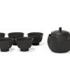 ORYOKI Japanische Teekannen|Teegeschirr*Japanisches Teeservice 6-teilig, Kyusu Tokoname Tobikanna Kuro