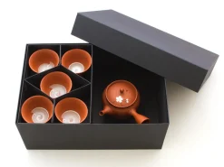 ORYOKI Japanische Teekannen|Teegeschirr*Japanisches Teeservice, 6-teilig, Kyusu Tokoname Sakura Momo