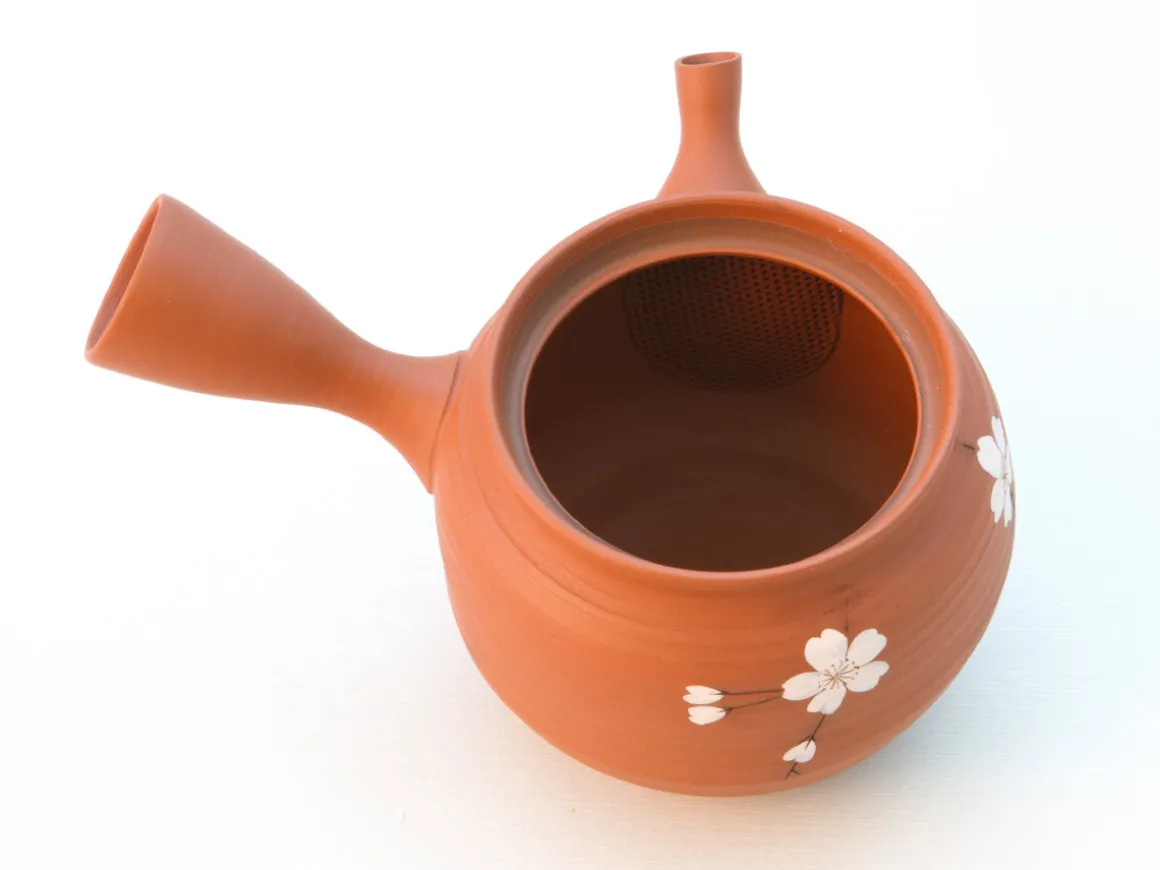 ORYOKI Japanische Teekannen|Teegeschirr*Japanisches Teeservice, 6-teilig, Kyusu Tokoname Sakura Momo
