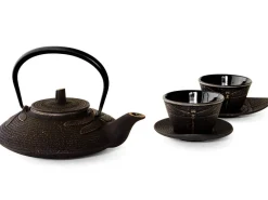 ORYOKI Japanische Teekannen|Teekanne Gusseisen*Japanisches Teeservice Tonbo, 5-teilig