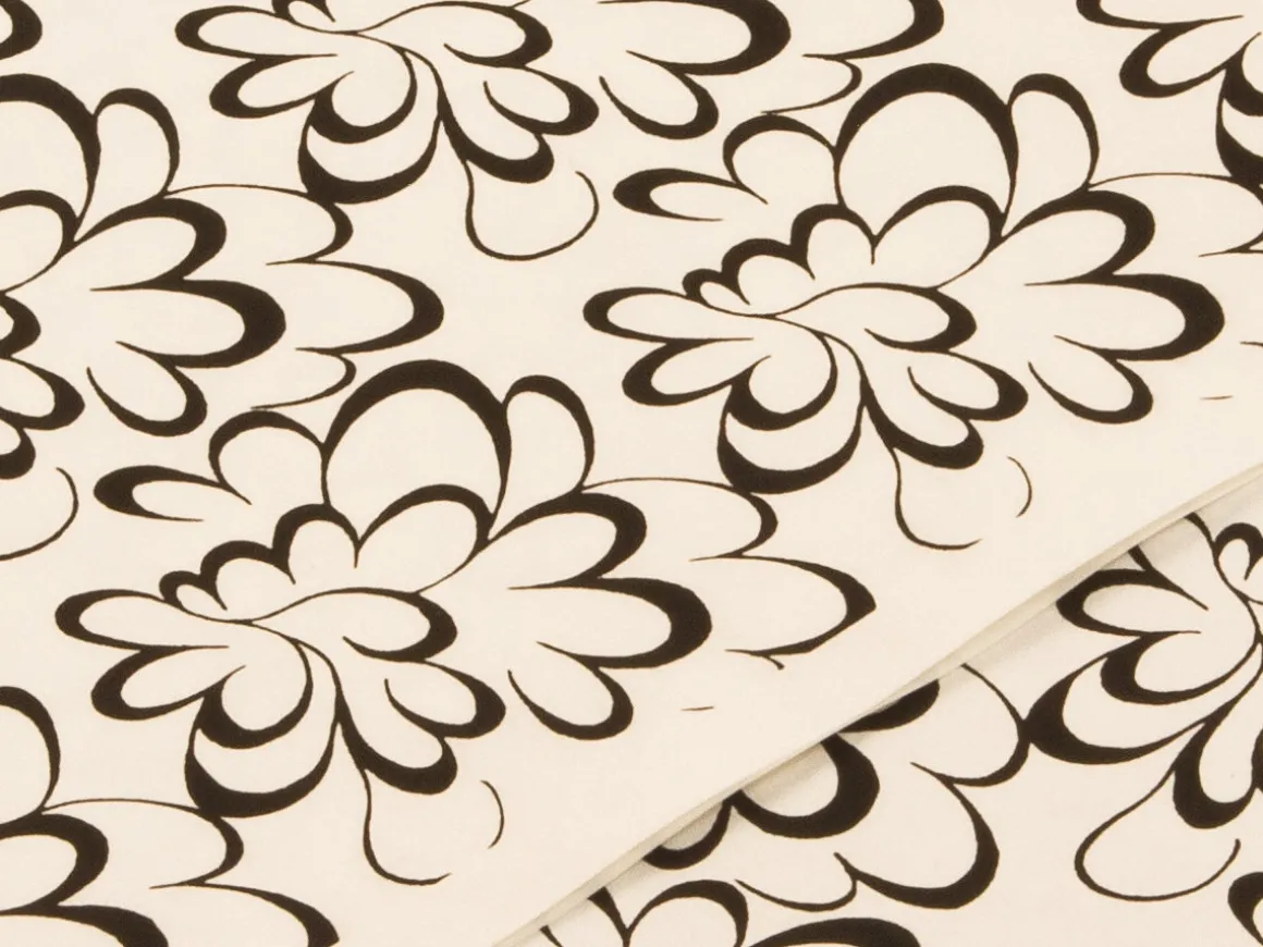 ORYOKI Japanpapier*Japanpapier Chiyogami, Blütenkalligrafie schwarz/weiß
