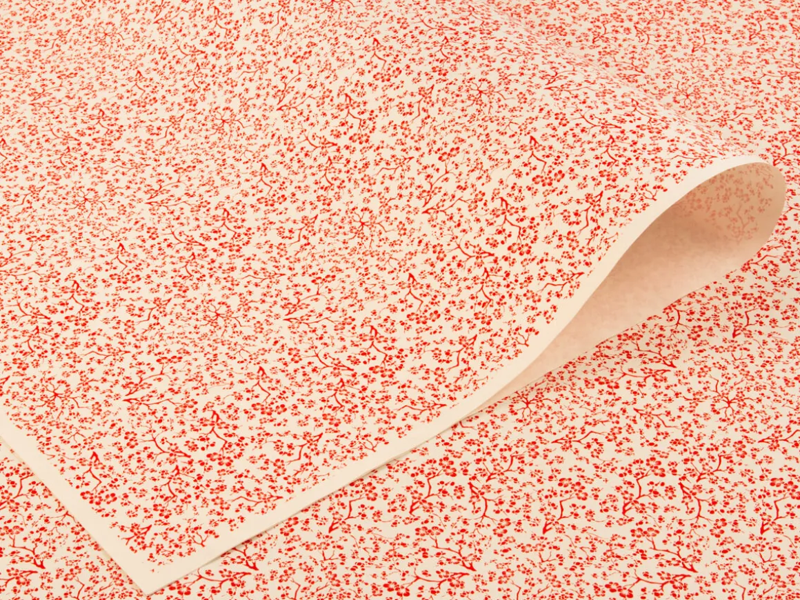 ORYOKI Japanpapier*Japanpapier Chiyogami, Blütenzweige hellrot