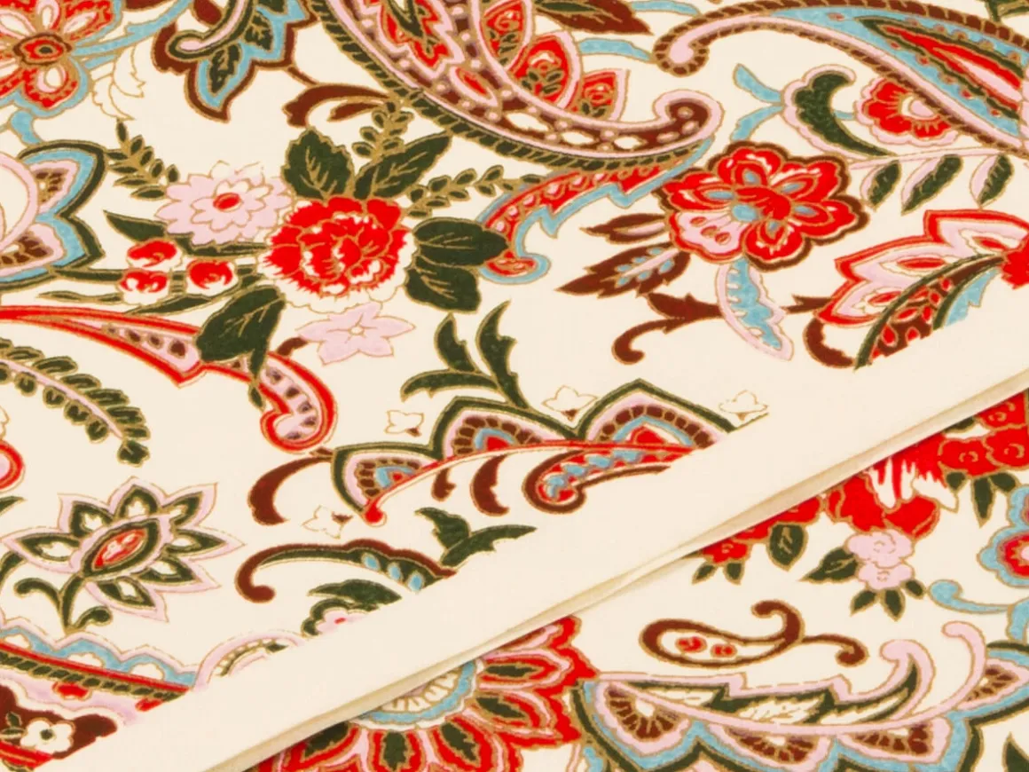 ORYOKI Japanpapier*Japanpapier Chiyogami, Blumenstrauß auf Weiß