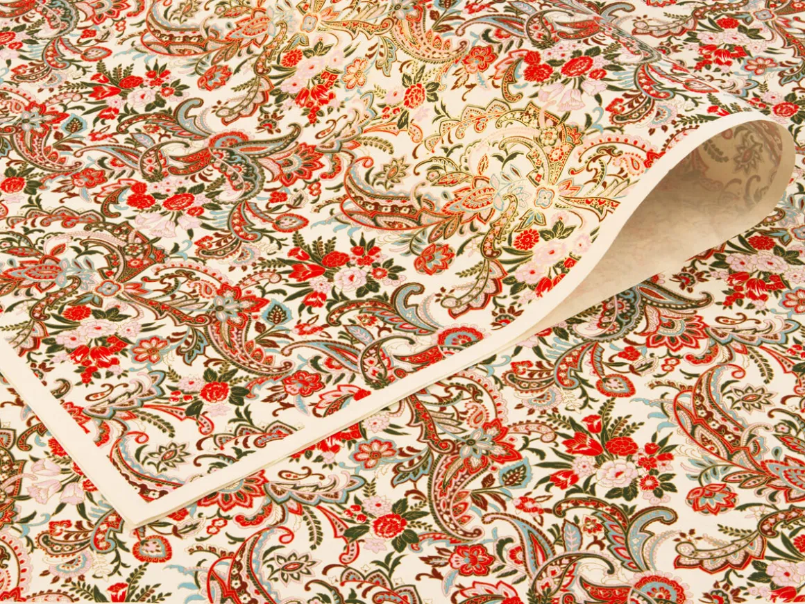ORYOKI Japanpapier*Japanpapier Chiyogami, Blumenstrauß auf Weiß