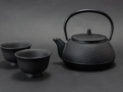 ORYOKI Tetsubin Gusseisen Wasserkessel|Japanische Teekannen*Kombi-Modell Wasserkessel und Teekanne ARARE 0,6 Liter (IH)