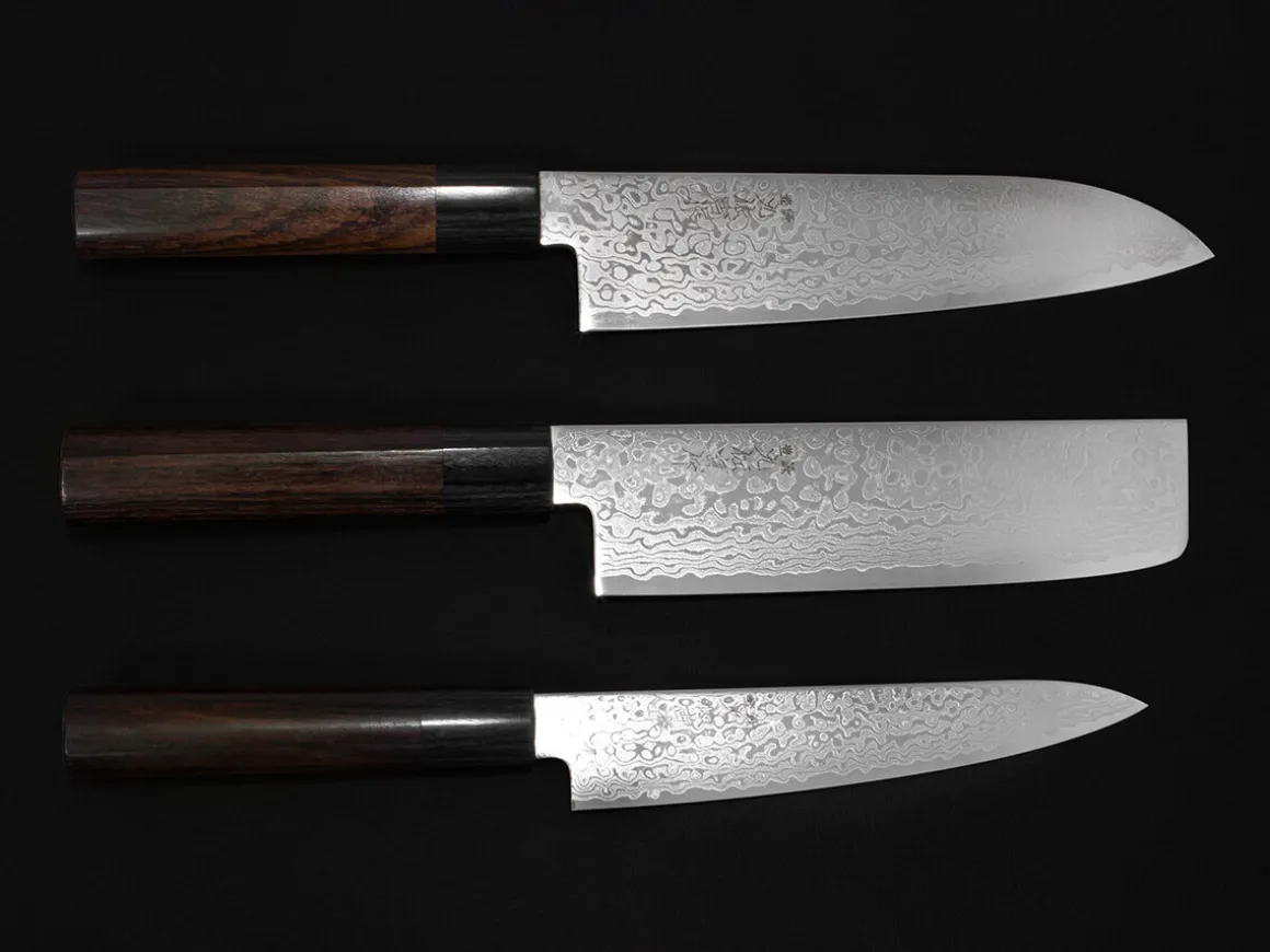 ORYOKI Santokumesser|Damastmesser*KYUSAKICHI ZA Damascus Santoku 180, 69 Lagen