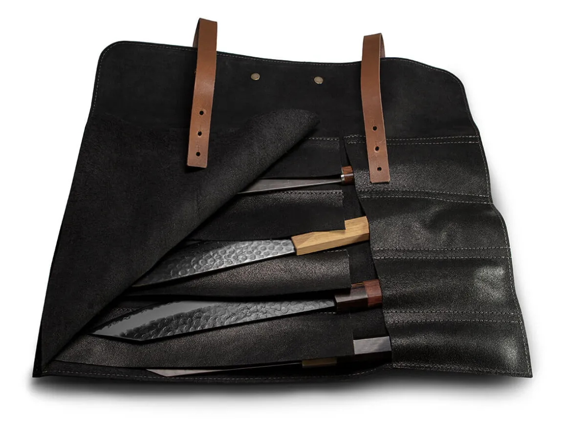 ORYOKI Messer-Zubehör*Messer-Tasche M, Leder schwarz