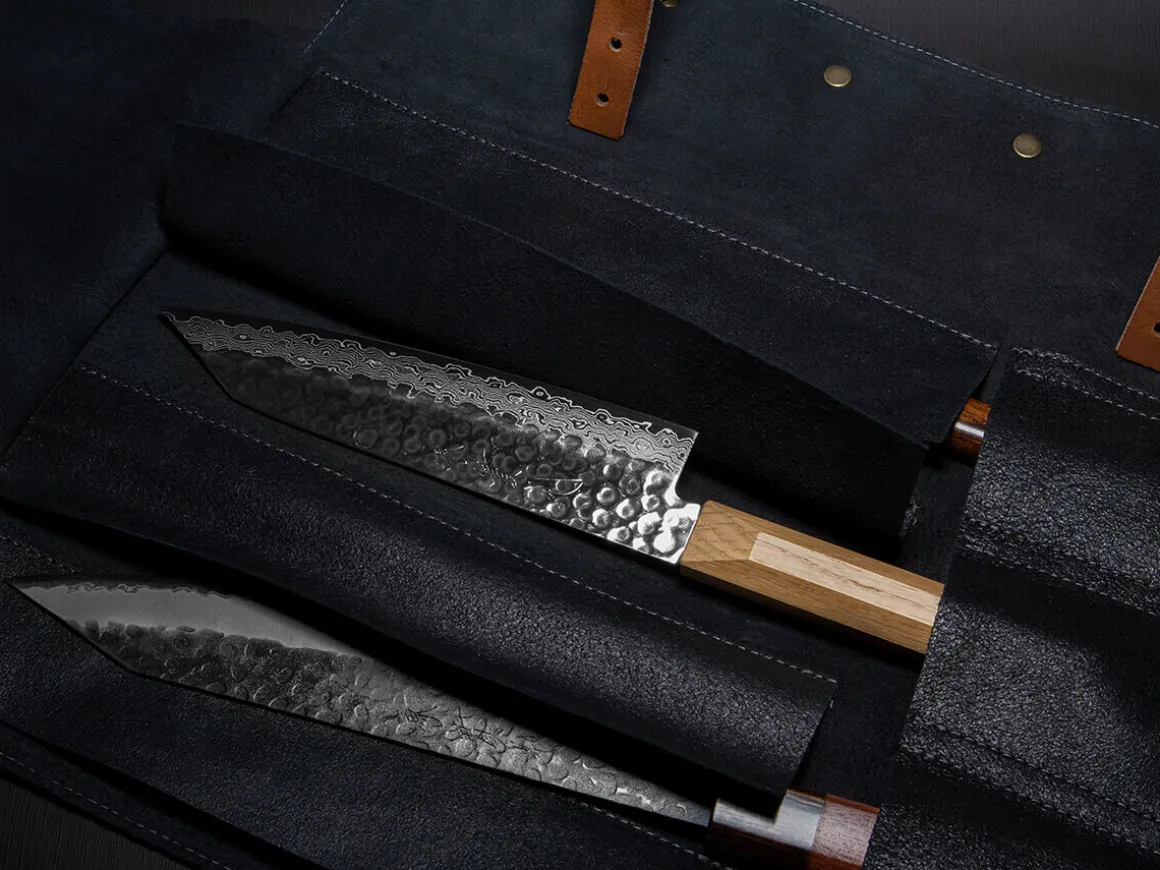 ORYOKI Messer-Zubehör*Messer-Tasche M, Leder schwarz