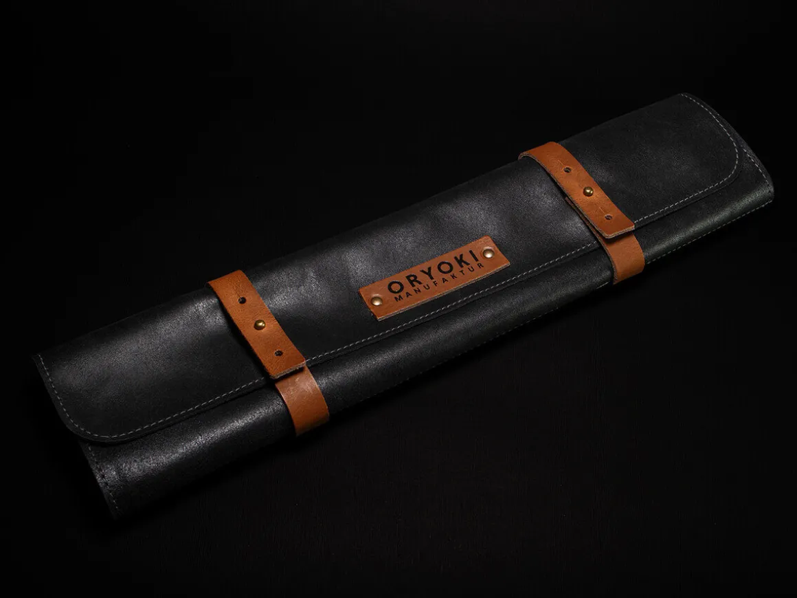 ORYOKI Messer-Zubehör*Messer-Tasche M, Leder schwarz
