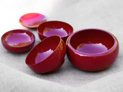 ORYOKI Oryoki|Lacquerware*Schalenset Nakajima, Rot, 6-teilig