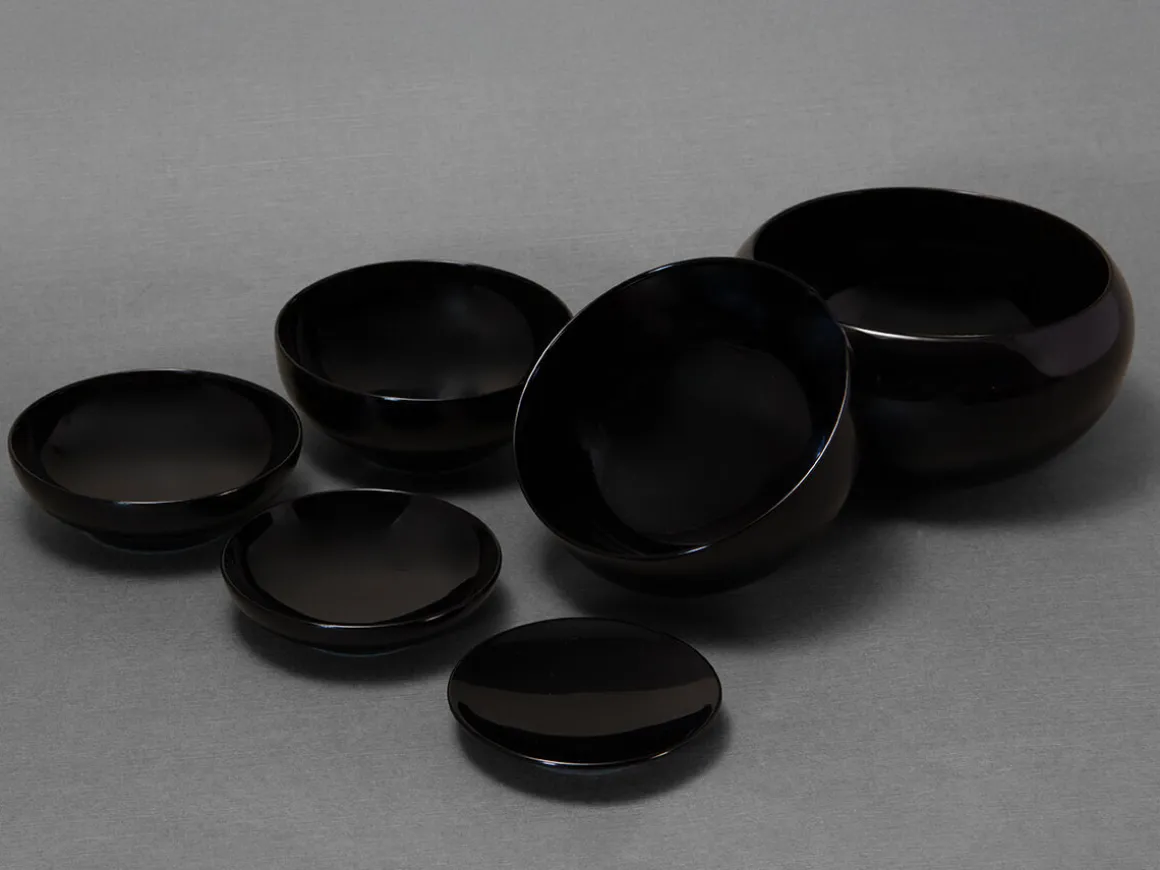 ORYOKI Holzschalen|Lacquerware*Schalenset schwarz, 6-teilig