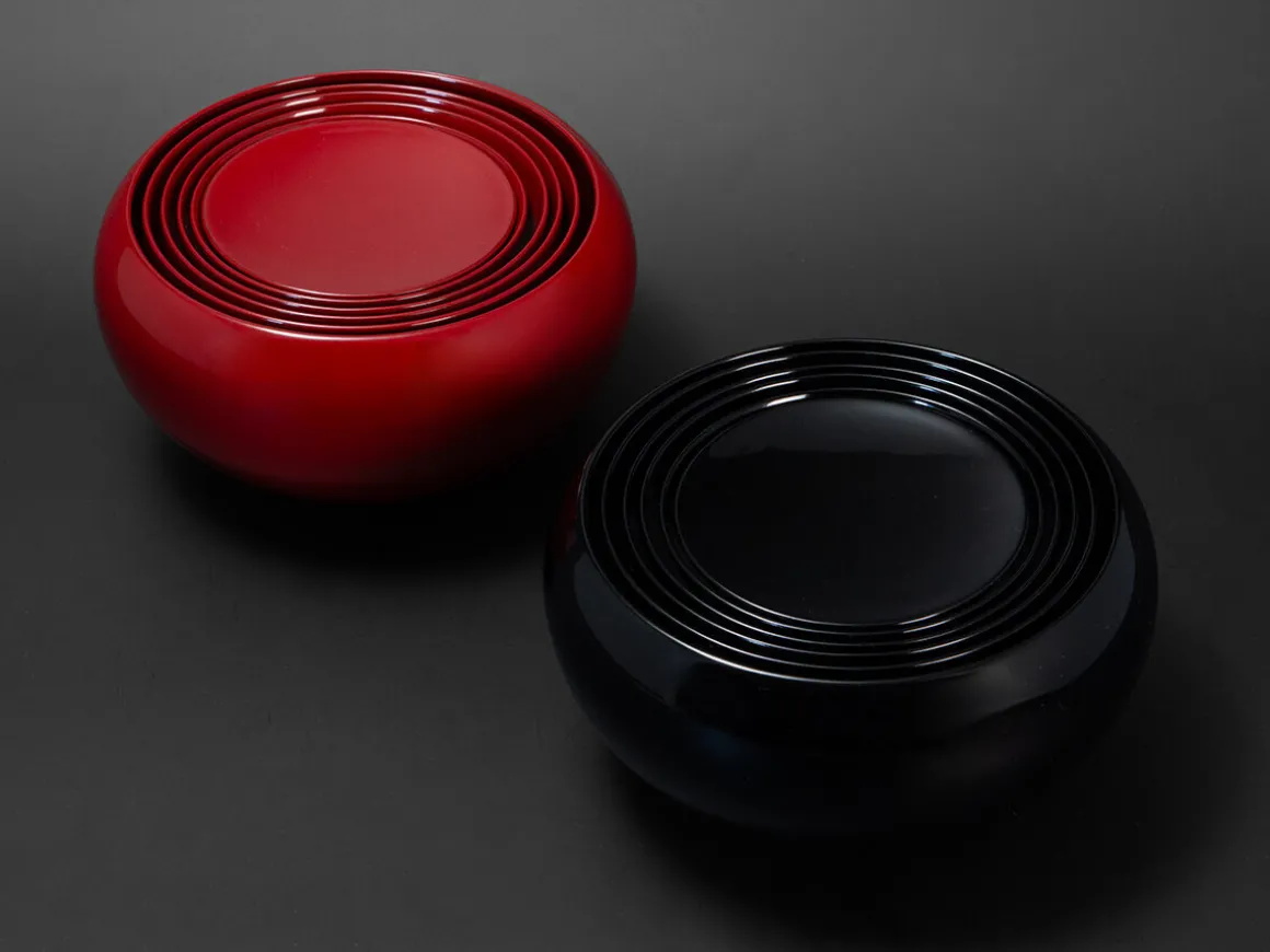 ORYOKI Holzschalen|Lacquerware*Schalenset schwarz, 6-teilig