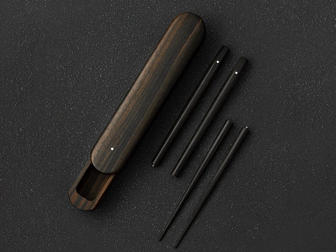 ORYOKI Essstäbchen*Premium Essstäbchen Set, teilbar, mit Ebenholz Case