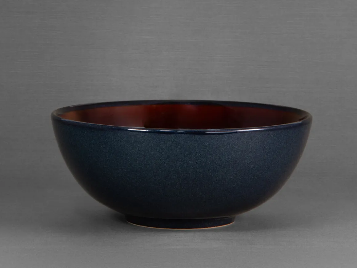 ORYOKI Ramen-Schüsseln Und Schalen|Japanisches Porzellan*Ramen Bowl Pirka, 19,5 cm, cobalt