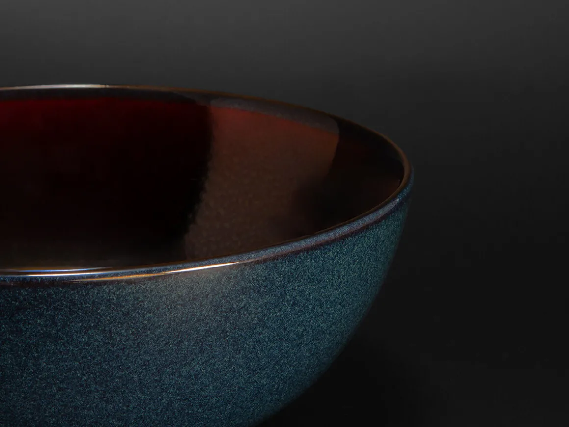 ORYOKI Ramen-Schüsseln Und Schalen|Japanisches Porzellan*Ramen Bowl Pirka, 19,5 cm, cobalt