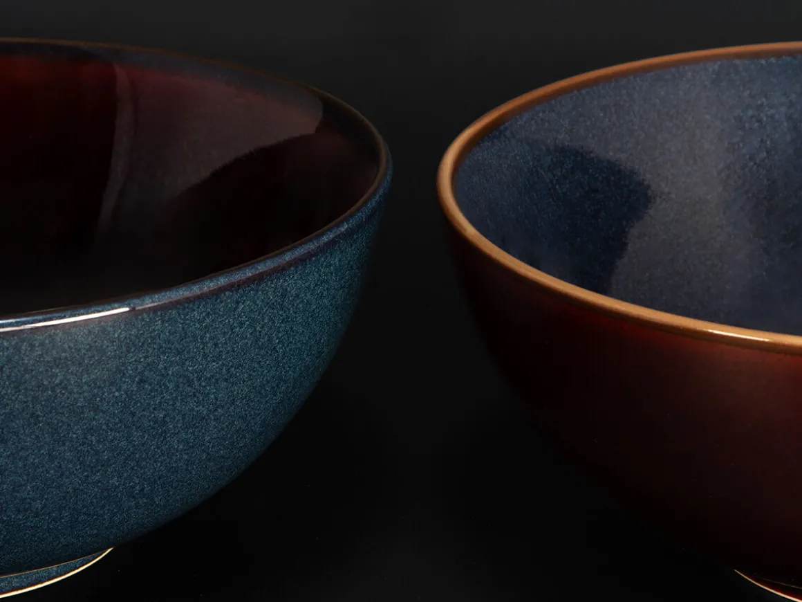 ORYOKI Ramen-Schüsseln Und Schalen|Japanisches Porzellan*Ramen Bowl Pirka, 19,5 cm, cobalt