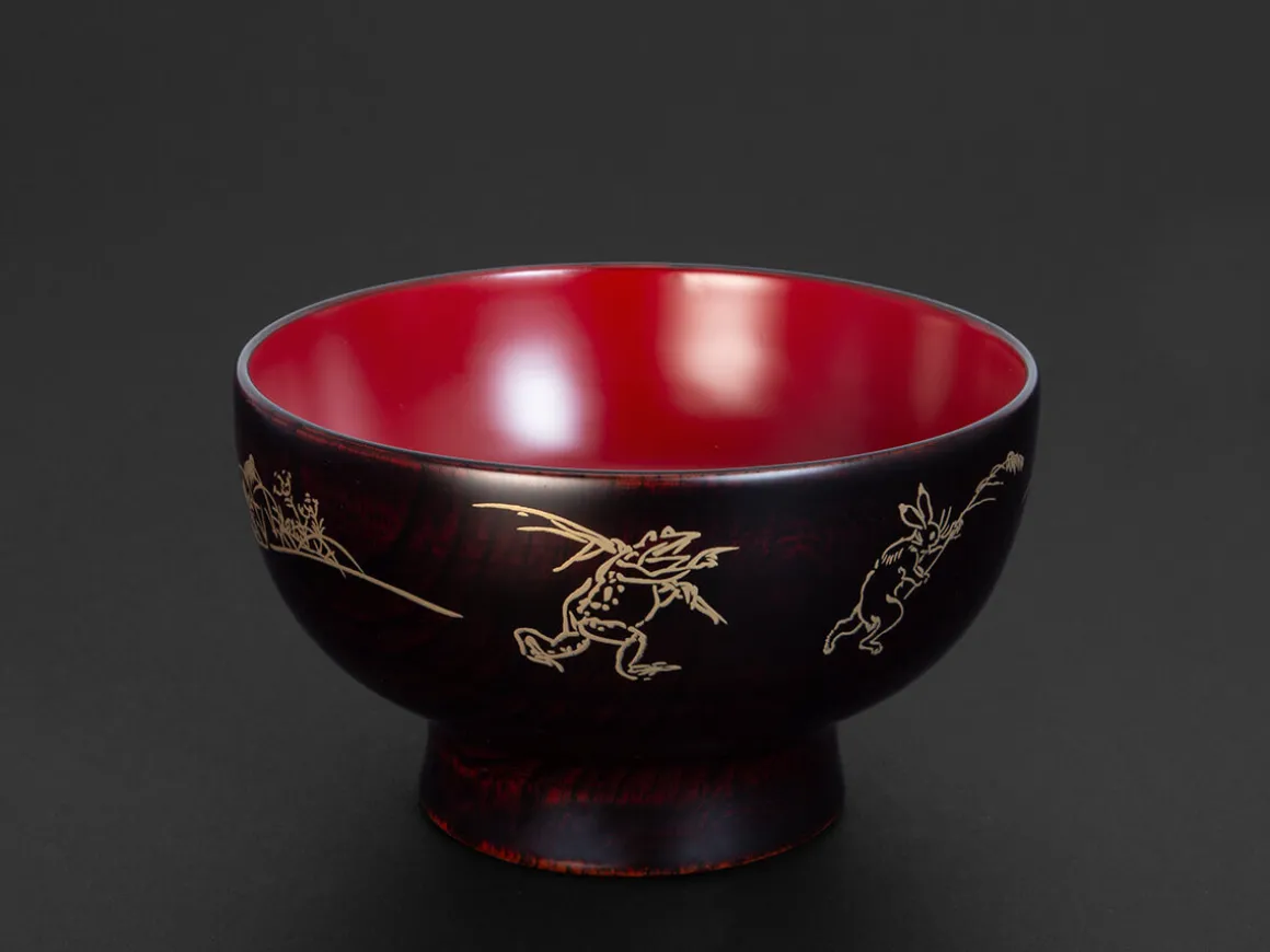 ORYOKI Holzschalen|Lacquerware*Reisschale Urushi Manga duo, 300 ml