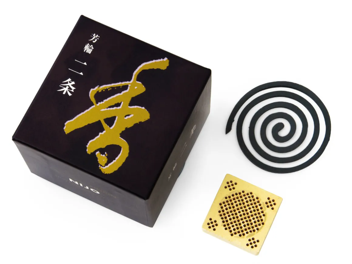 ORYOKI Räucherstäbchen*Räucherspirale Horin Nijo, 10 Stck., mit Halter