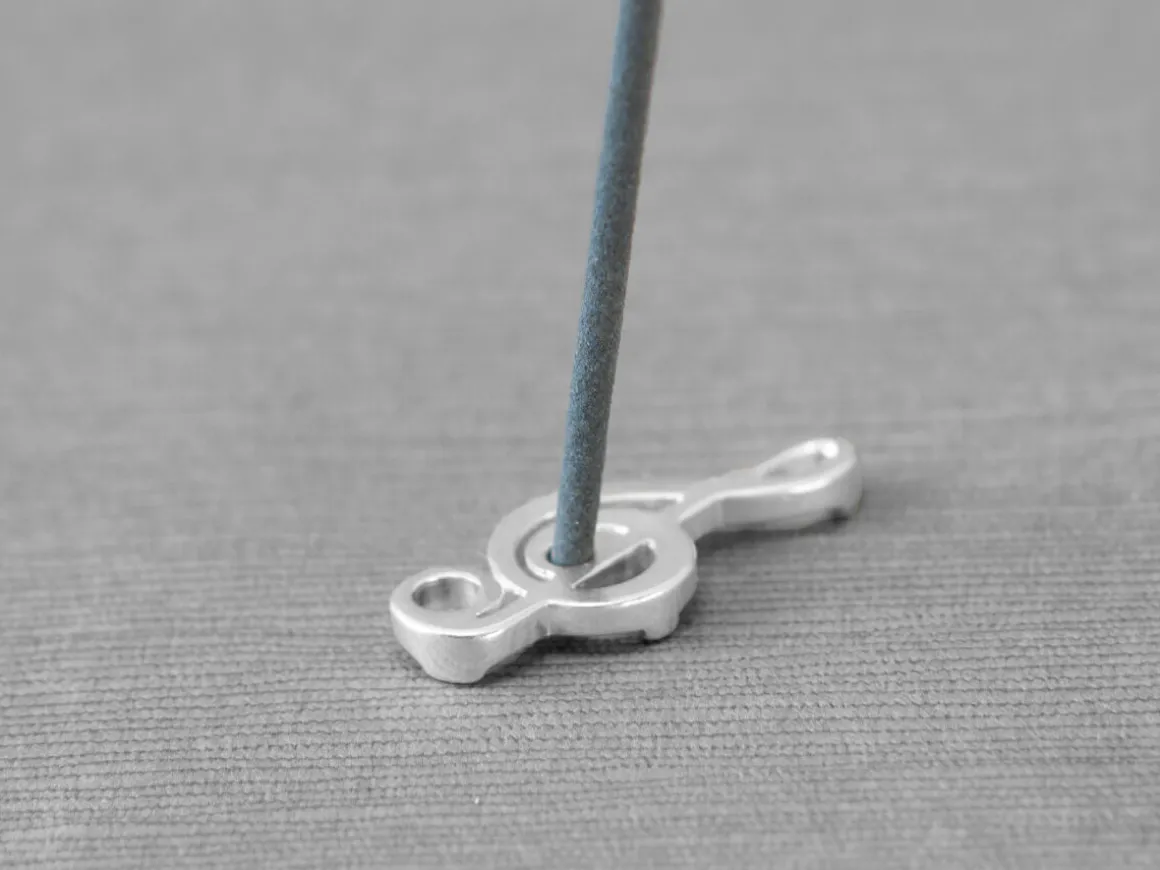 ORYOKI Räucherstäbchenhalter*Räucherstäbchenhalter Silver, G-Schlüssel