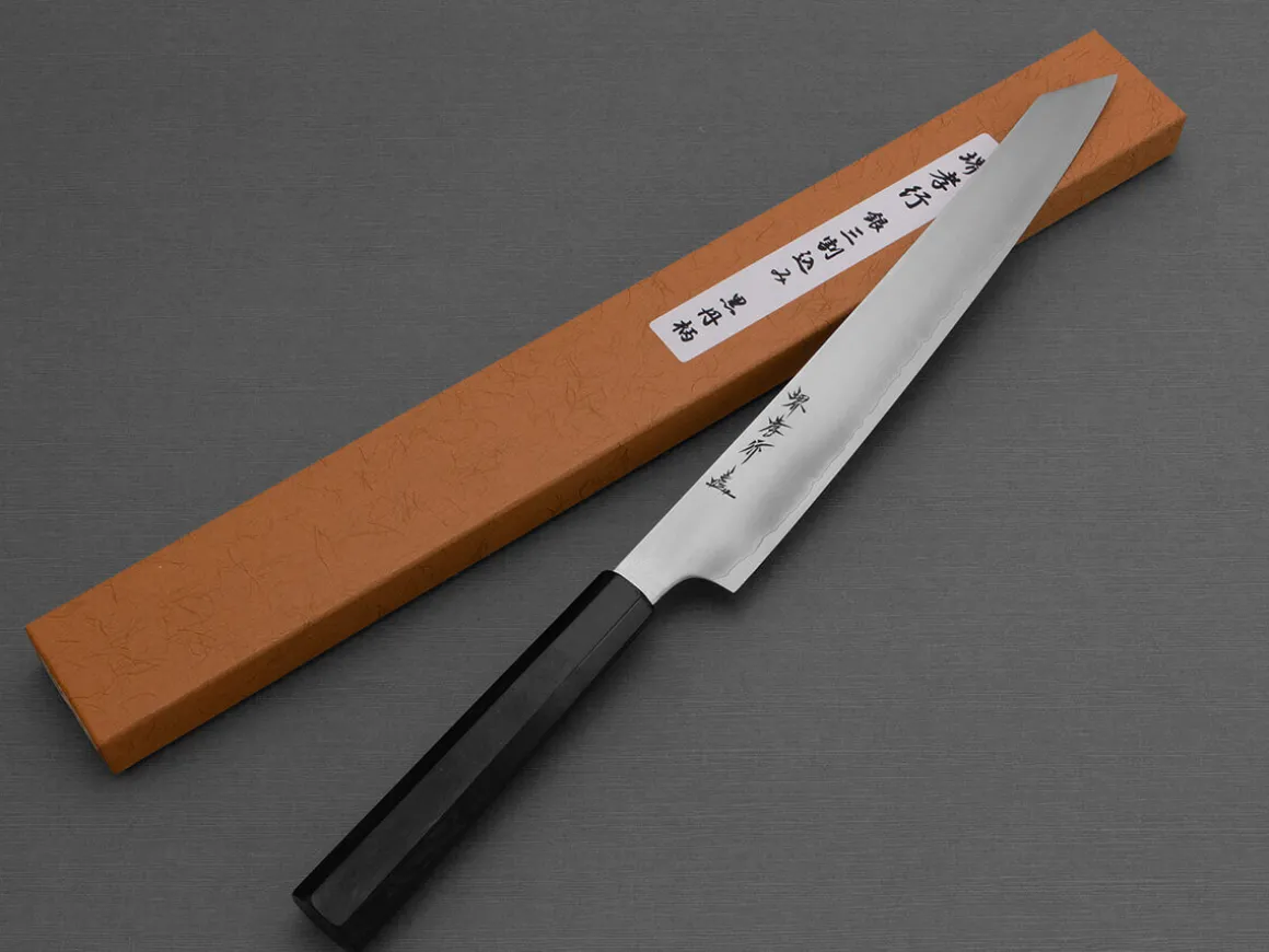 ORYOKI Sashimi Messer*Sakai Takayuki Silver3 Kengata Yanagiba 270, Ebony