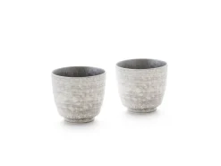 ORYOKI Sake|Japanisches Porzellan*Sake Becher, Silber, 2er Set
