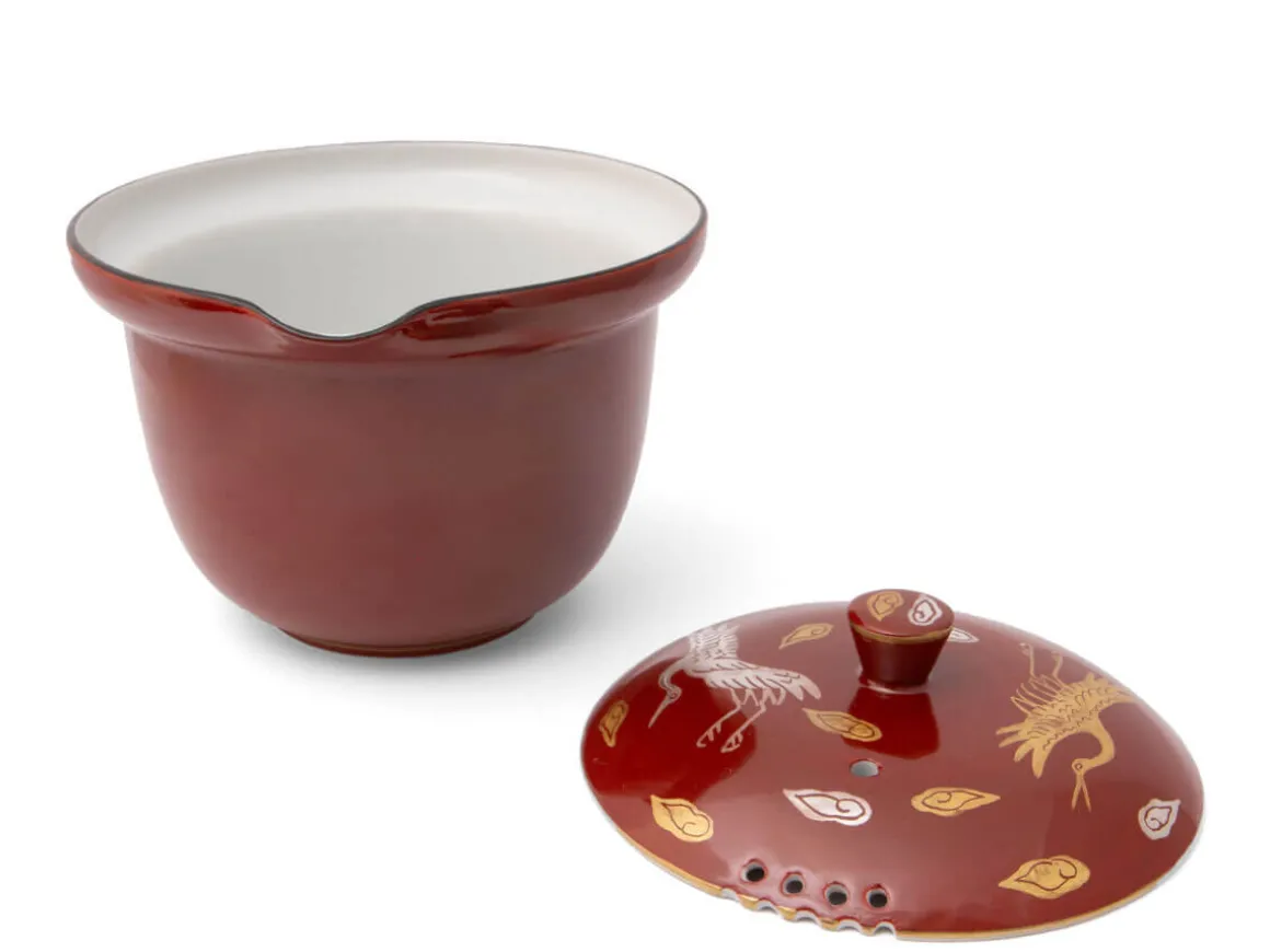 ORYOKI Japanische Teekannen|Teegeschirr*Shiboridashi Teekanne Akaji Kingin Tsuru, 230 ml