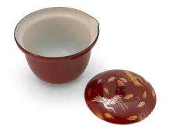 ORYOKI Japanische Teekannen|Teegeschirr*Shiboridashi Teekanne Akaji Kingin Tsuru, 230 ml
