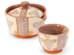 ORYOKI Japanische Teekannen|Teegeschirr*Shiboridashi Teekanne Shino Hanamishima, 150 ml