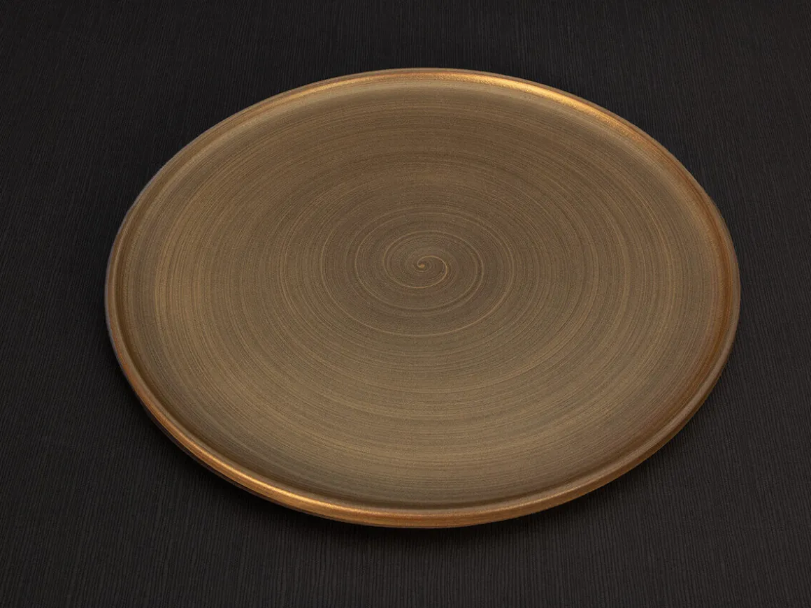 ORYOKI Japanisches Porzellan*Shusetsu Porzellanplatte Gold, stapelbar