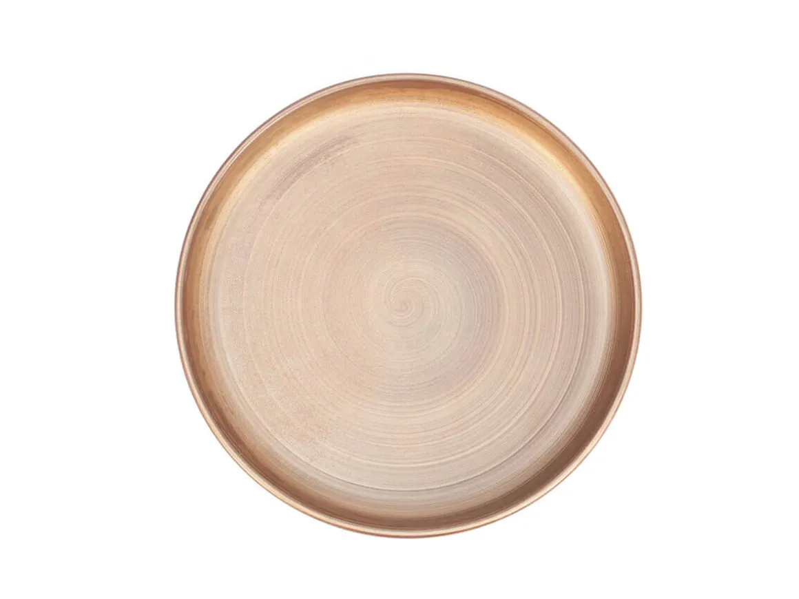 ORYOKI Japanisches Porzellan*Shusetsu Servierplatte Gold, flach, stapelbar