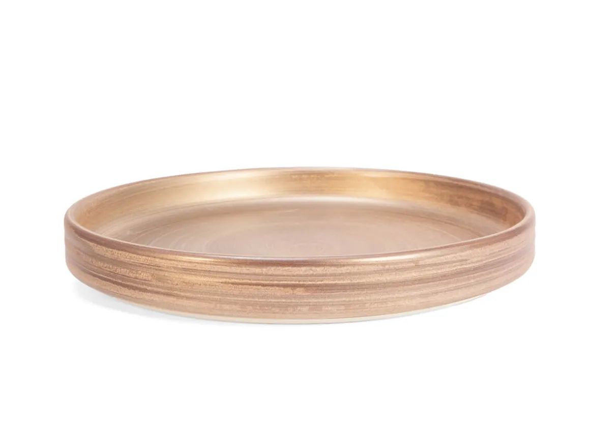 ORYOKI Japanisches Porzellan*Shusetsu Servierplatte Gold, flach, stapelbar