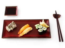 ORYOKI Sushi Saucenschalen|Japanisches Porzellan*Soßenschälchen Shuin, rot