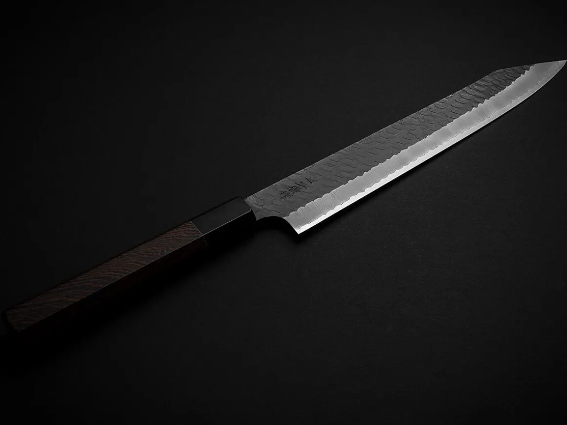 ORYOKI Sushi-Messer|Sashimi Messer*SPG2 Kuroshiage Tsuchime Kiritsuke Sujihiki 255mm, Wenge Handle