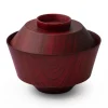 ORYOKI Holzschalen|Lacquerware*Suppenschale mit Deckel Hashi han, Urushi rot