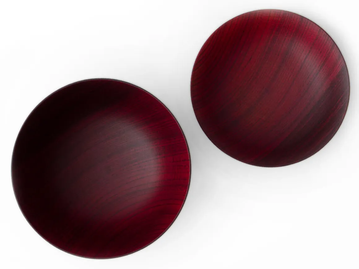 ORYOKI Holzschalen|Lacquerware*Suppenschale mit Deckel Hashi han, Urushi rot