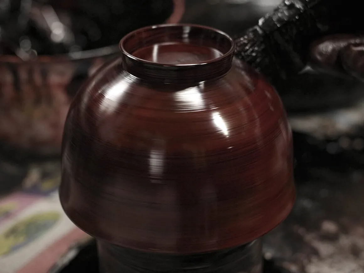 ORYOKI Holzschalen|Lacquerware*Suppenschale, Reisschale Mari, Urushi rot