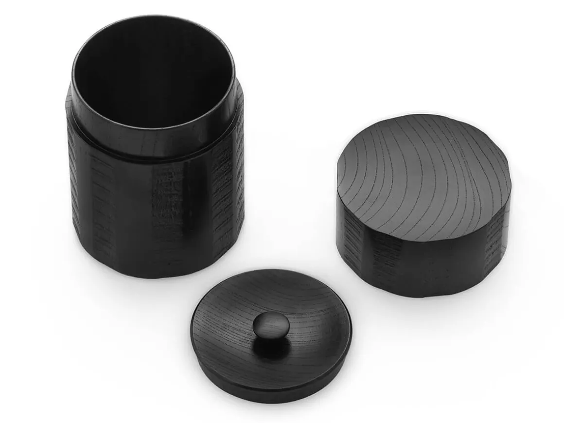 ORYOKI Teedosen*Teedose Urushi Nuri, Holz, schwarz, 2 Größen