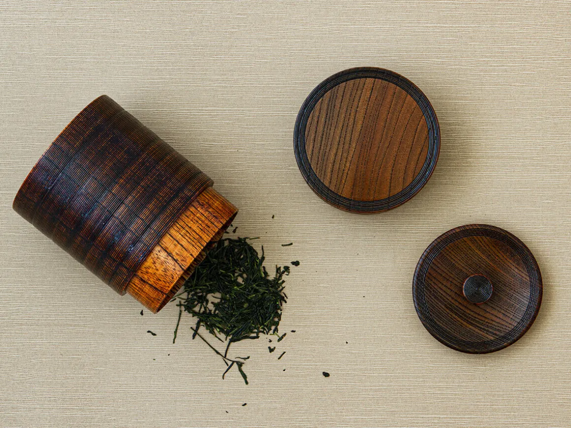 ORYOKI Teedosen*Teedose Urushi Nuri, Holz, braun
